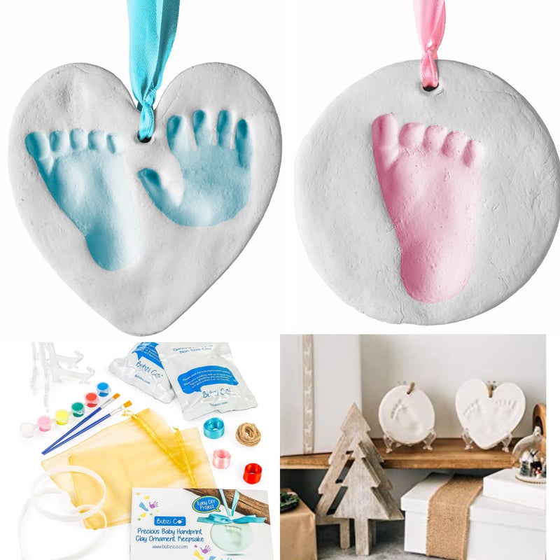 Bubzi Co Baby Keepsake Ornament - Baby Hand and Footprint Kit - Newborn Keepsake Ornament for Personalized Baby Gifts & Nursery Decor, Baby Handprint Kit for Girls & Boys - Image 1